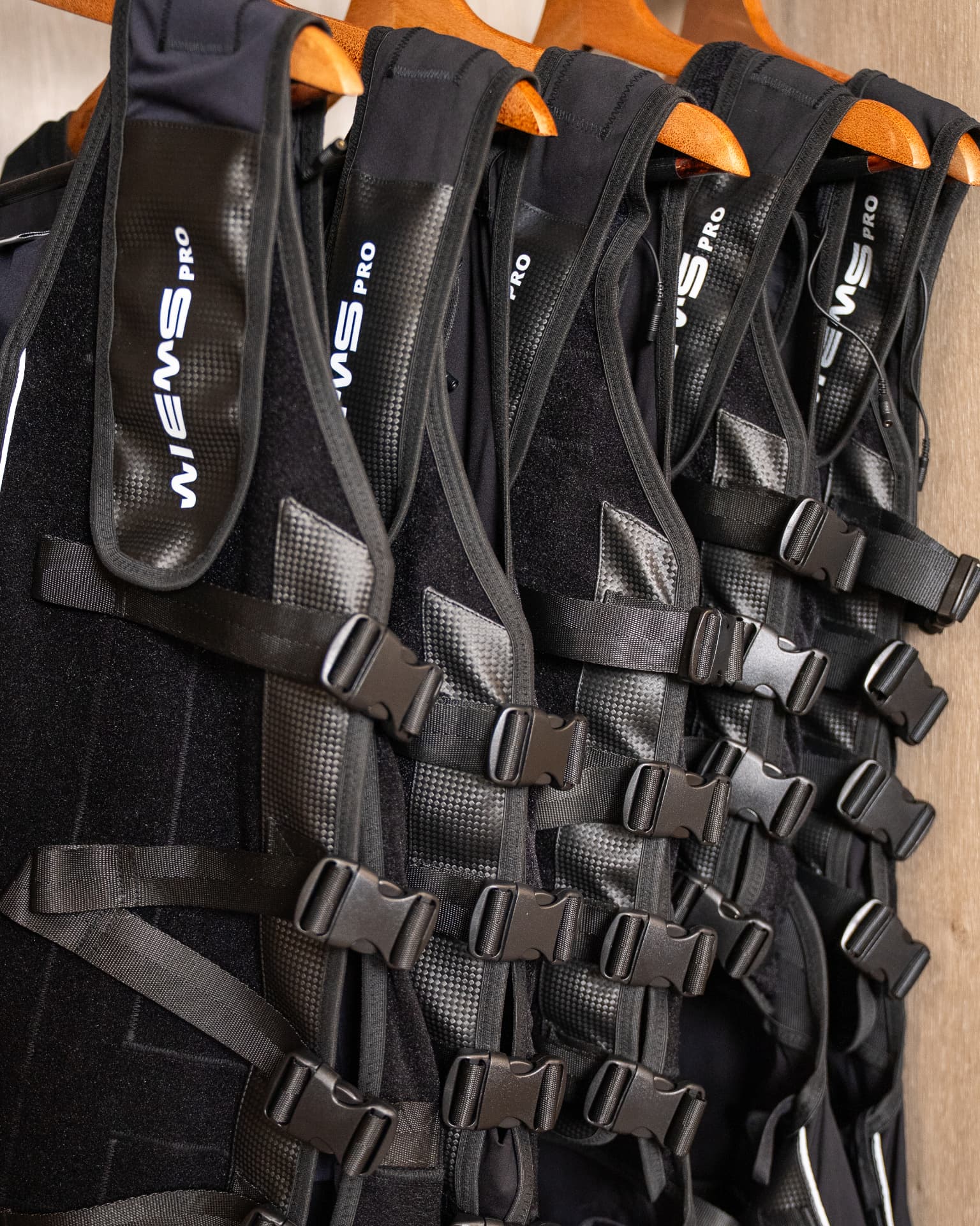 Studio 11 EMS suits prepared for a personalised training session